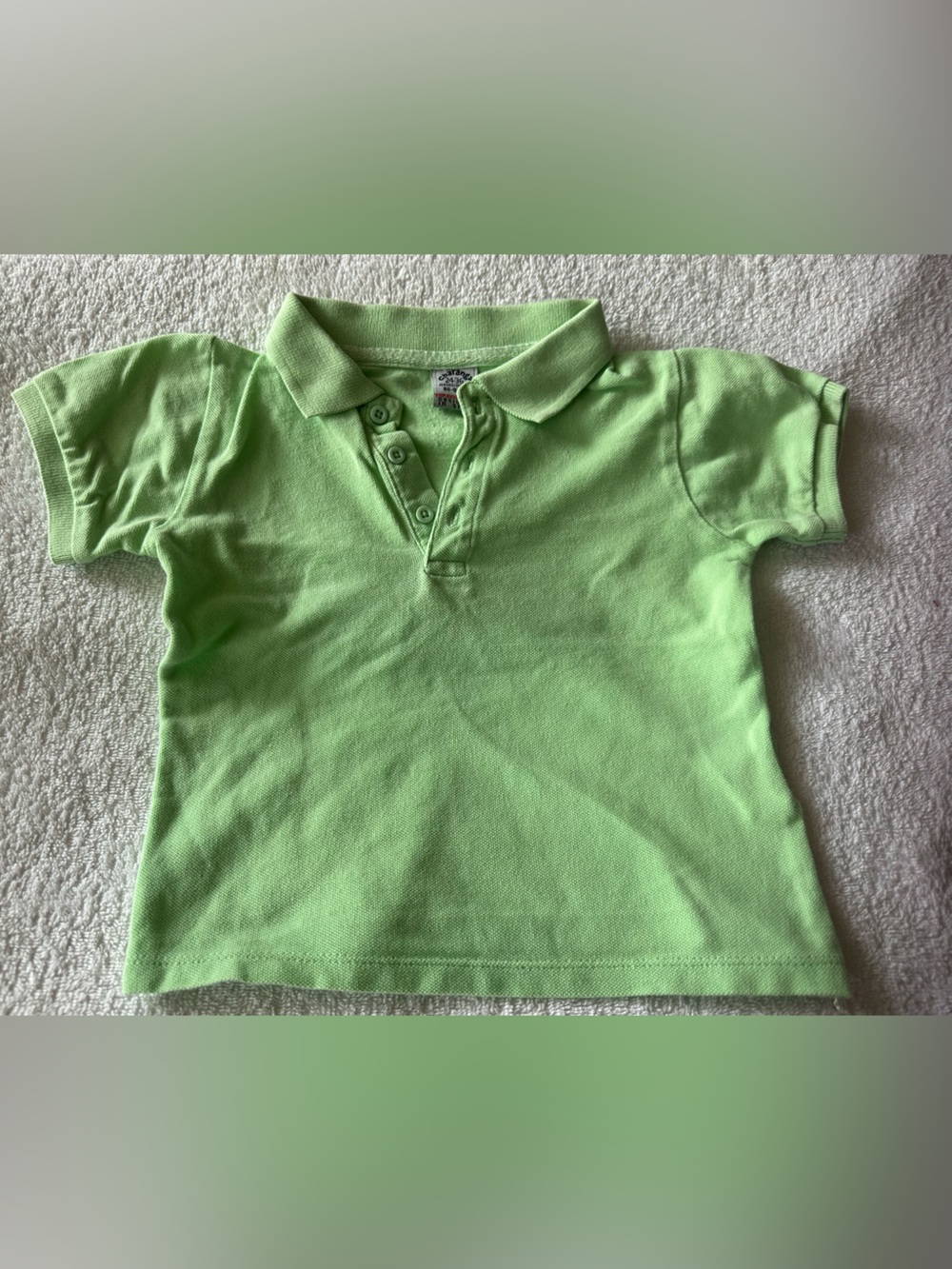 Staple Kids Bright Lime Polo Shirt with Three-Button Placket